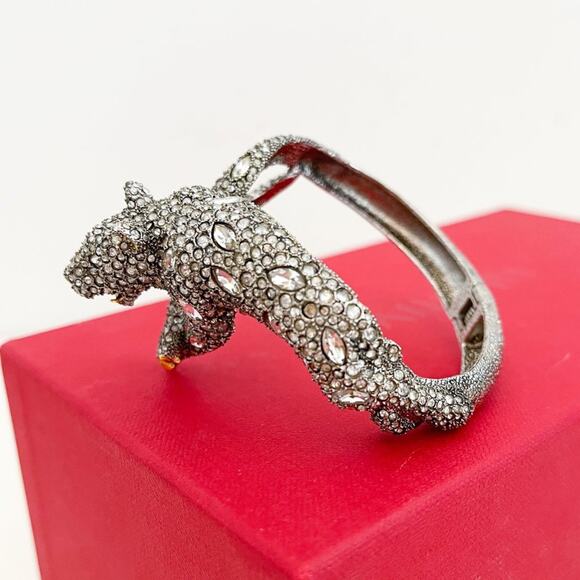 ALEXIS BITTAR Elements Moonlight Crystal Panther Bracelet Gunmetal - Picture 5 of 12
